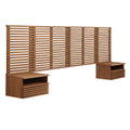 Render Wall Mount King Headboard and Modern Nightstands - Walnut