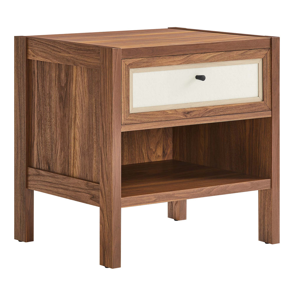 Capri Wood Grain Nightstand - Walnut