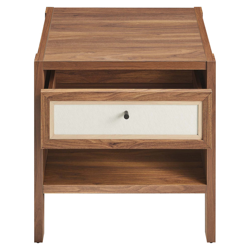 Capri Wood Grain Nightstand - Walnut