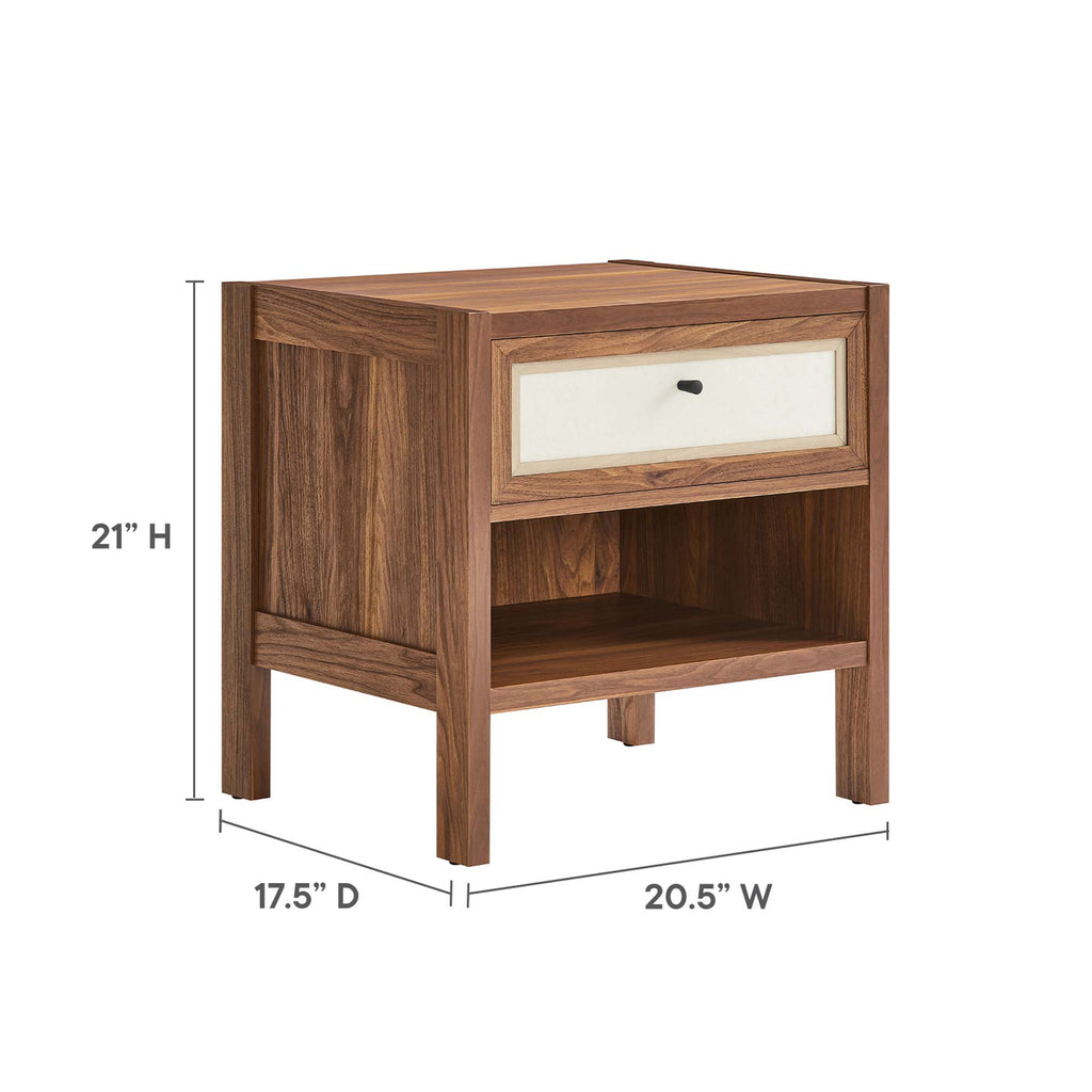 Capri Wood Grain Nightstand - Walnut