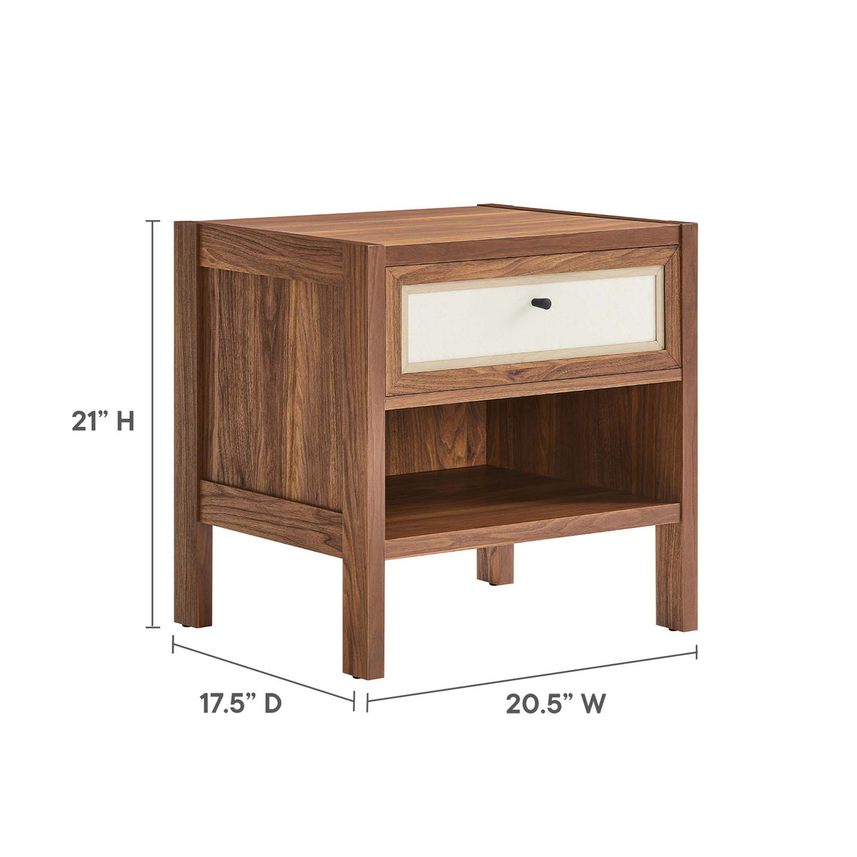 Capri Wood Grain Nightstand - Walnut