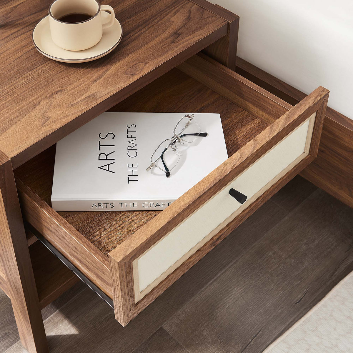 Capri Wood Grain Nightstand - Walnut