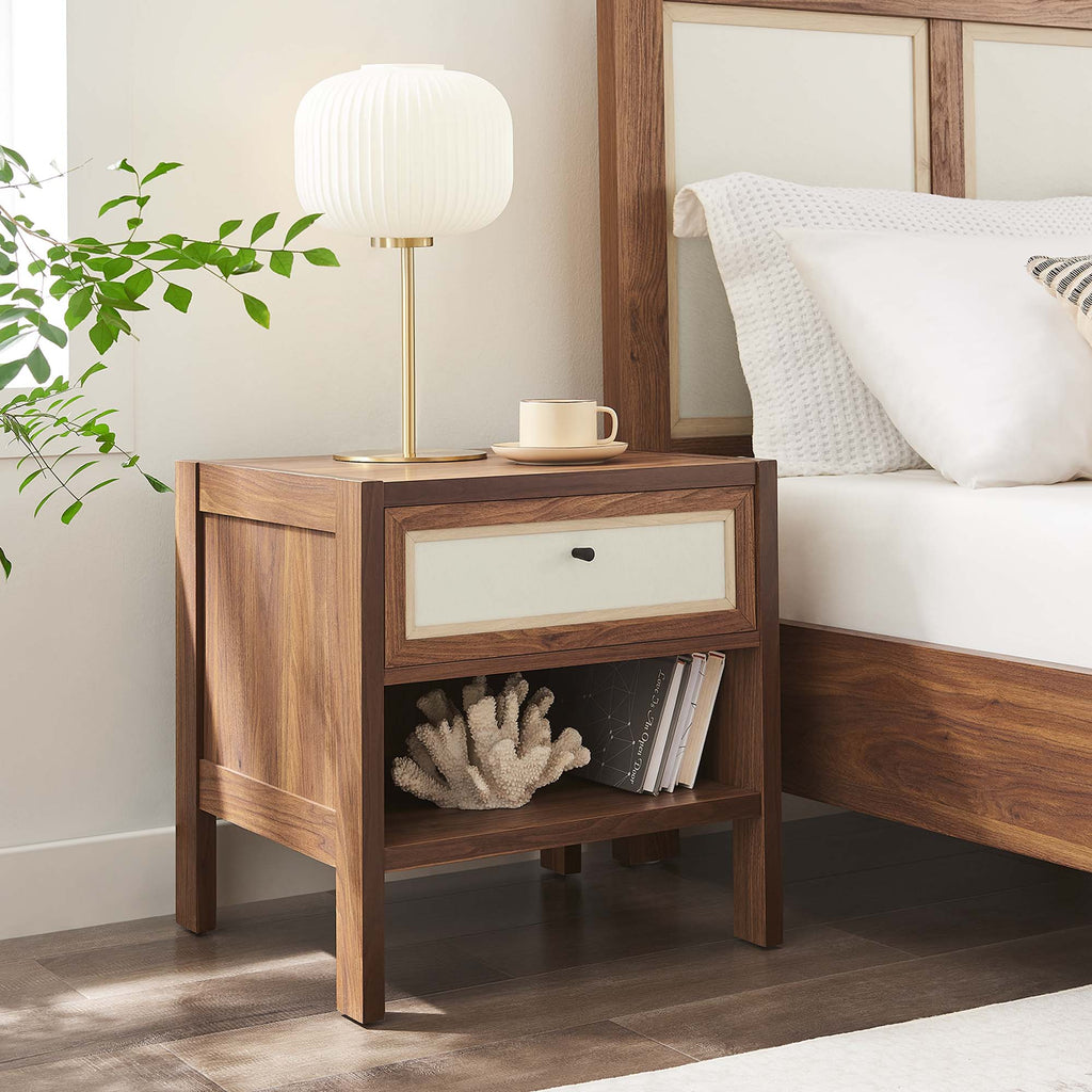 Capri Wood Grain Nightstand - Walnut