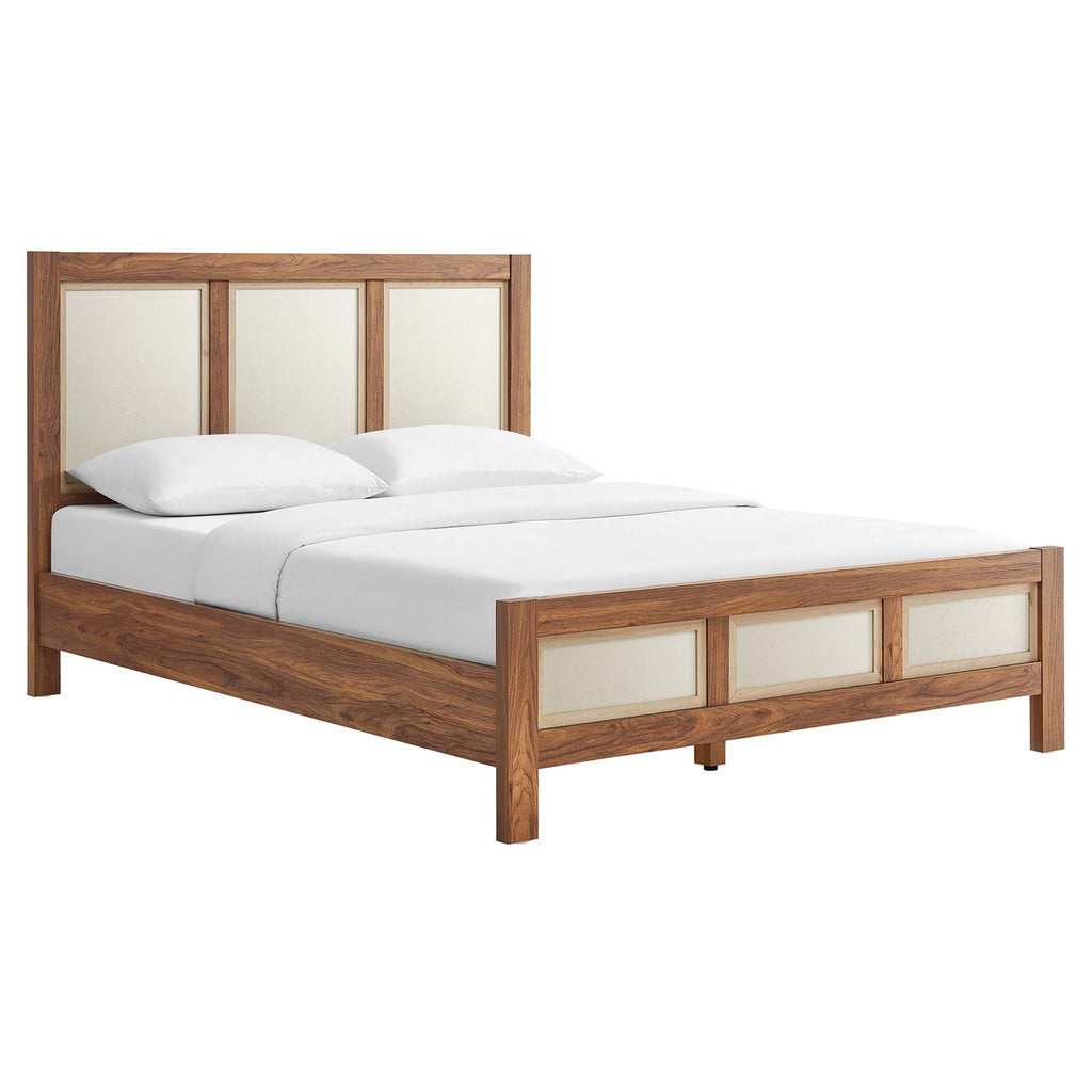 Capri Wood Grain Queen Platform Bed - Walnut
