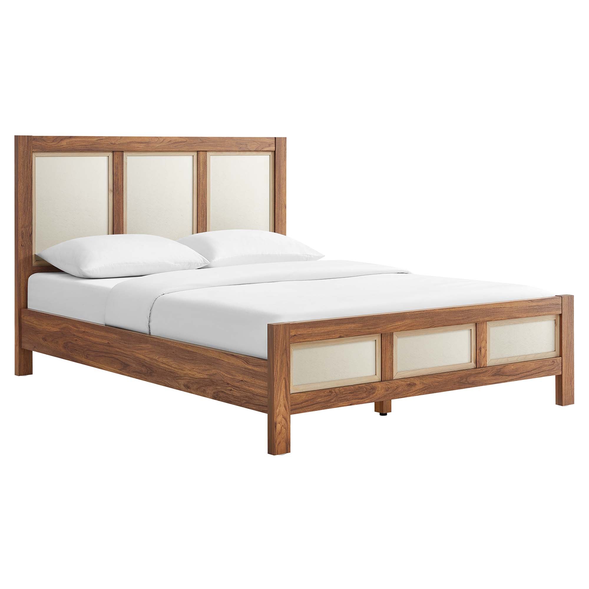 Capri Wood Grain Queen Platform Bed - Walnut