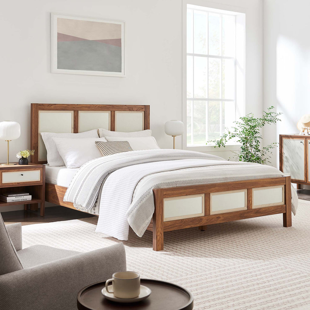 Capri Wood Grain Queen Platform Bed - Walnut