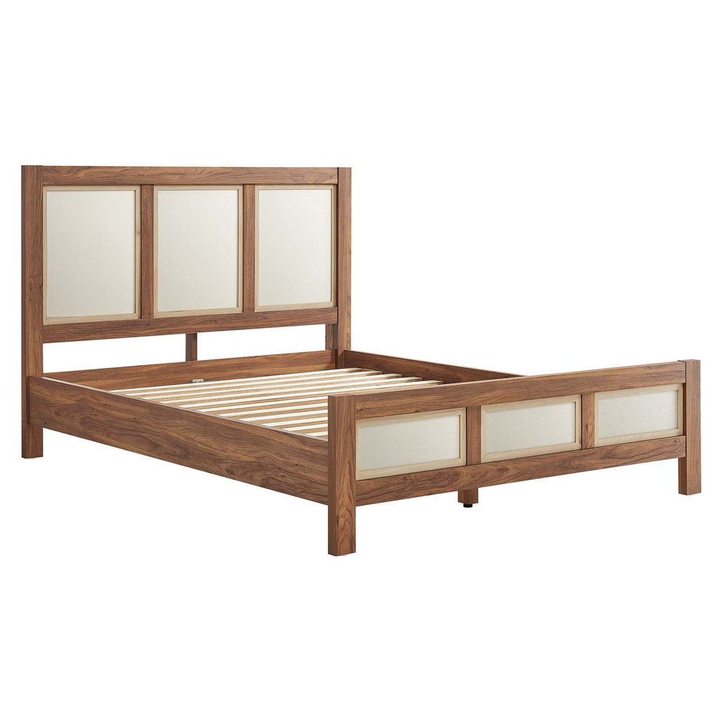 Capri Wood Grain Queen Platform Bed - Walnut