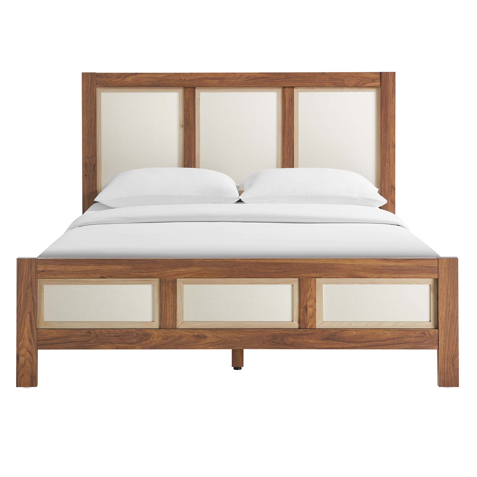 Capri Wood Grain Queen Platform Bed - Walnut