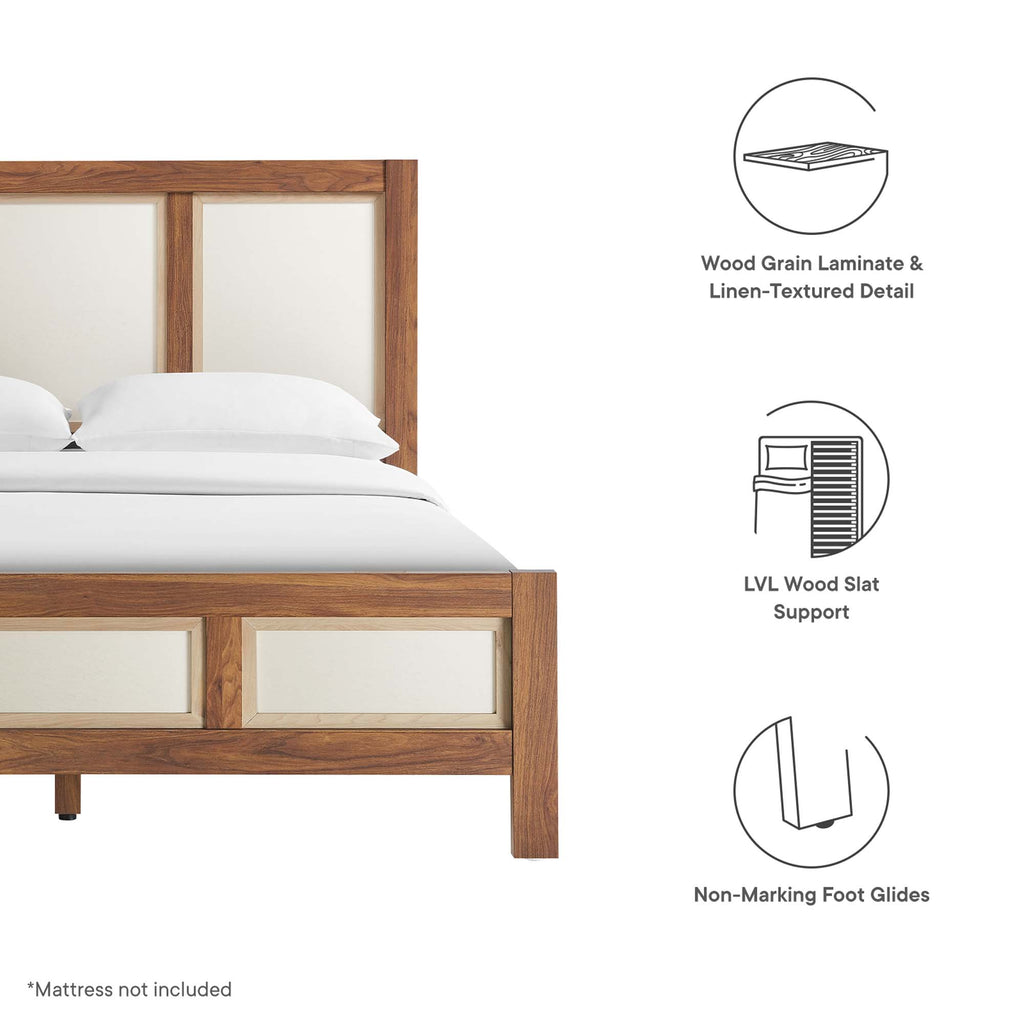 Capri Wood Grain Queen Platform Bed - Walnut