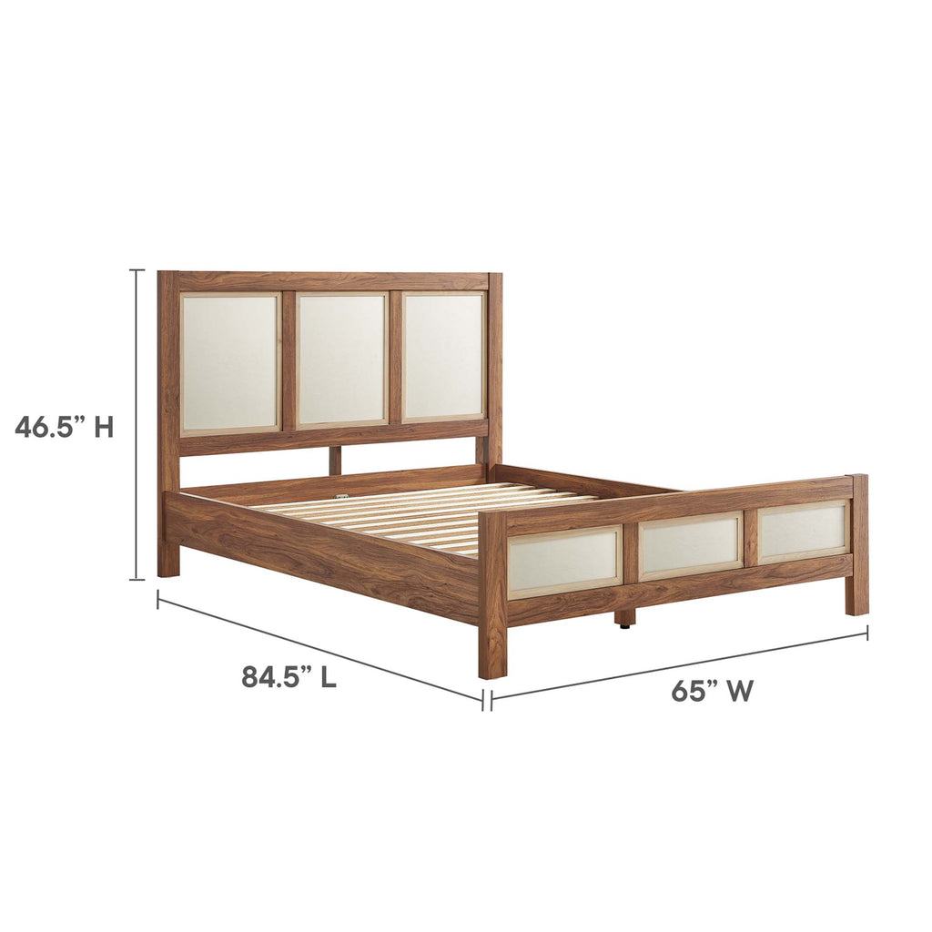 Capri Wood Grain Queen Platform Bed - Walnut