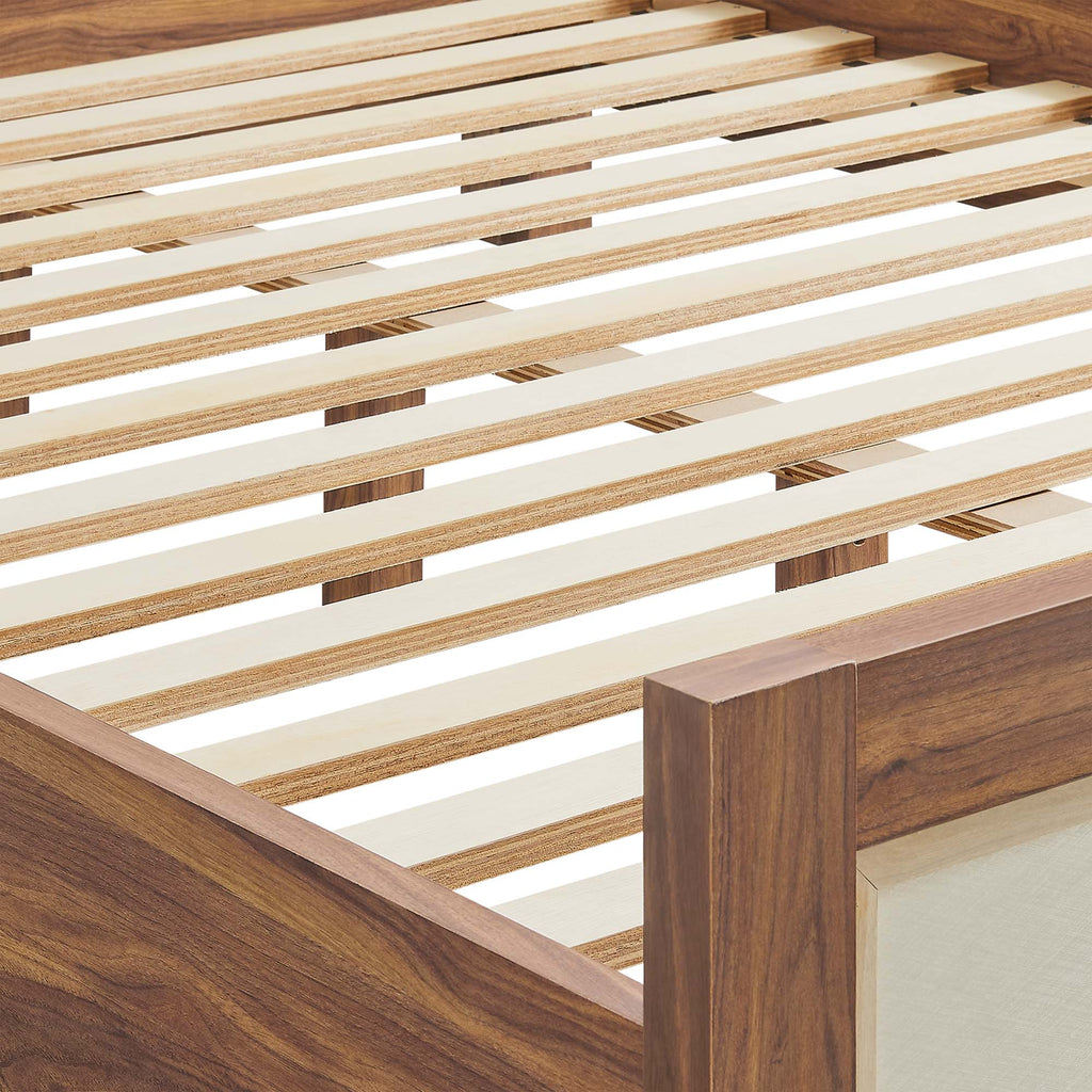 Capri Wood Grain Queen Platform Bed - Walnut