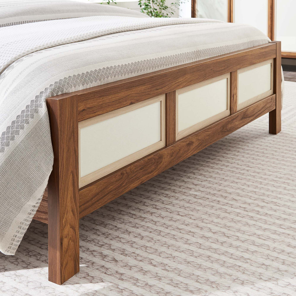 Capri Wood Grain Queen Platform Bed - Walnut