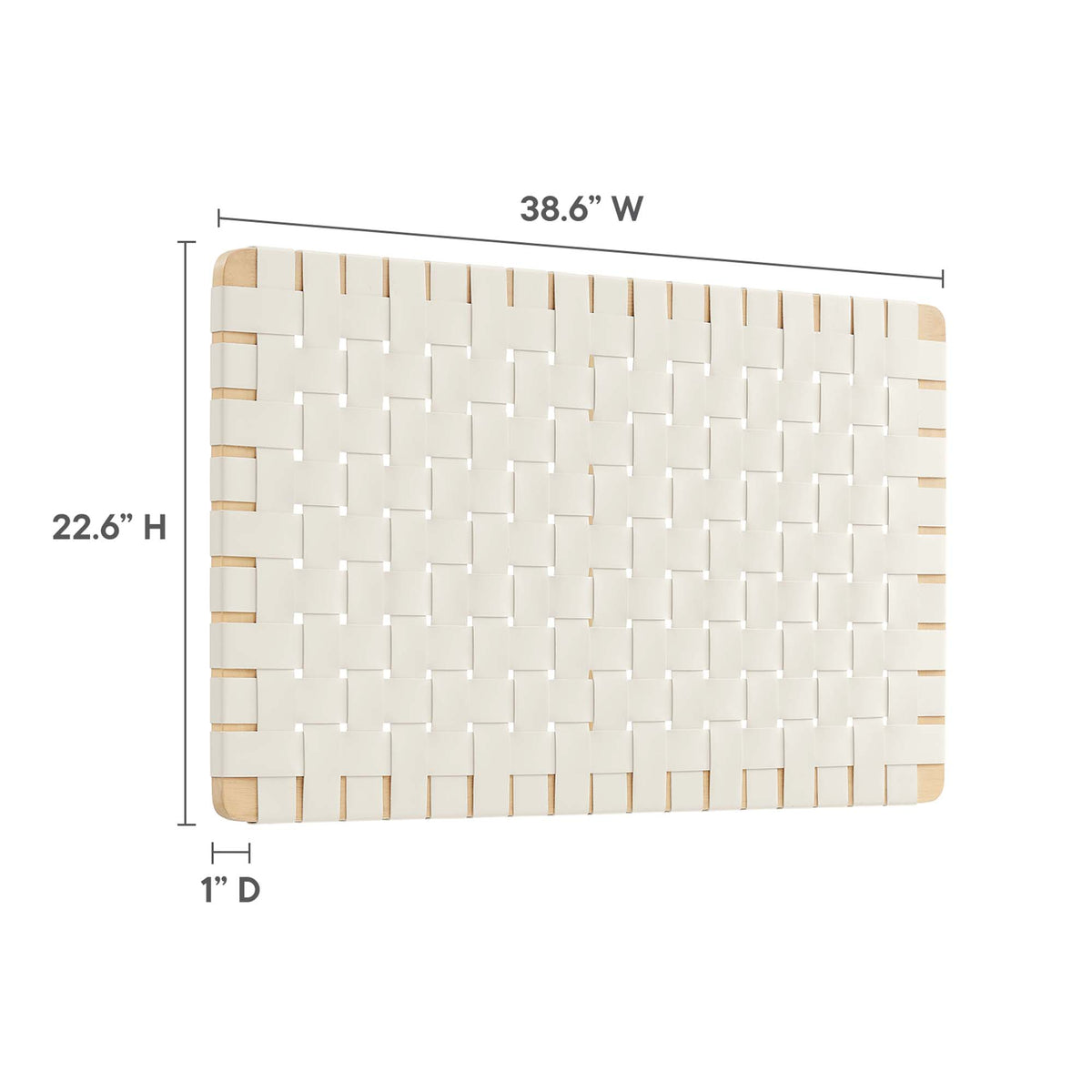 Sparta Weave Wall-Mount Vegan Leather Twin Headboard - Natural Beige