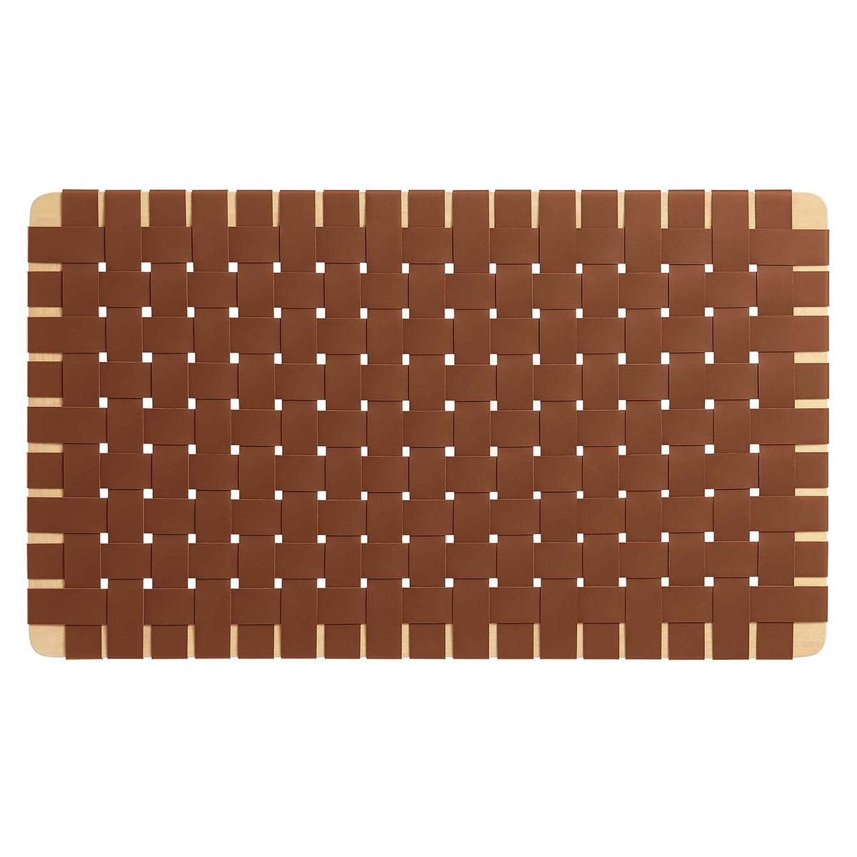 Sparta Weave Wall-Mount Vegan Leather Twin Headboard - Natural Brown
