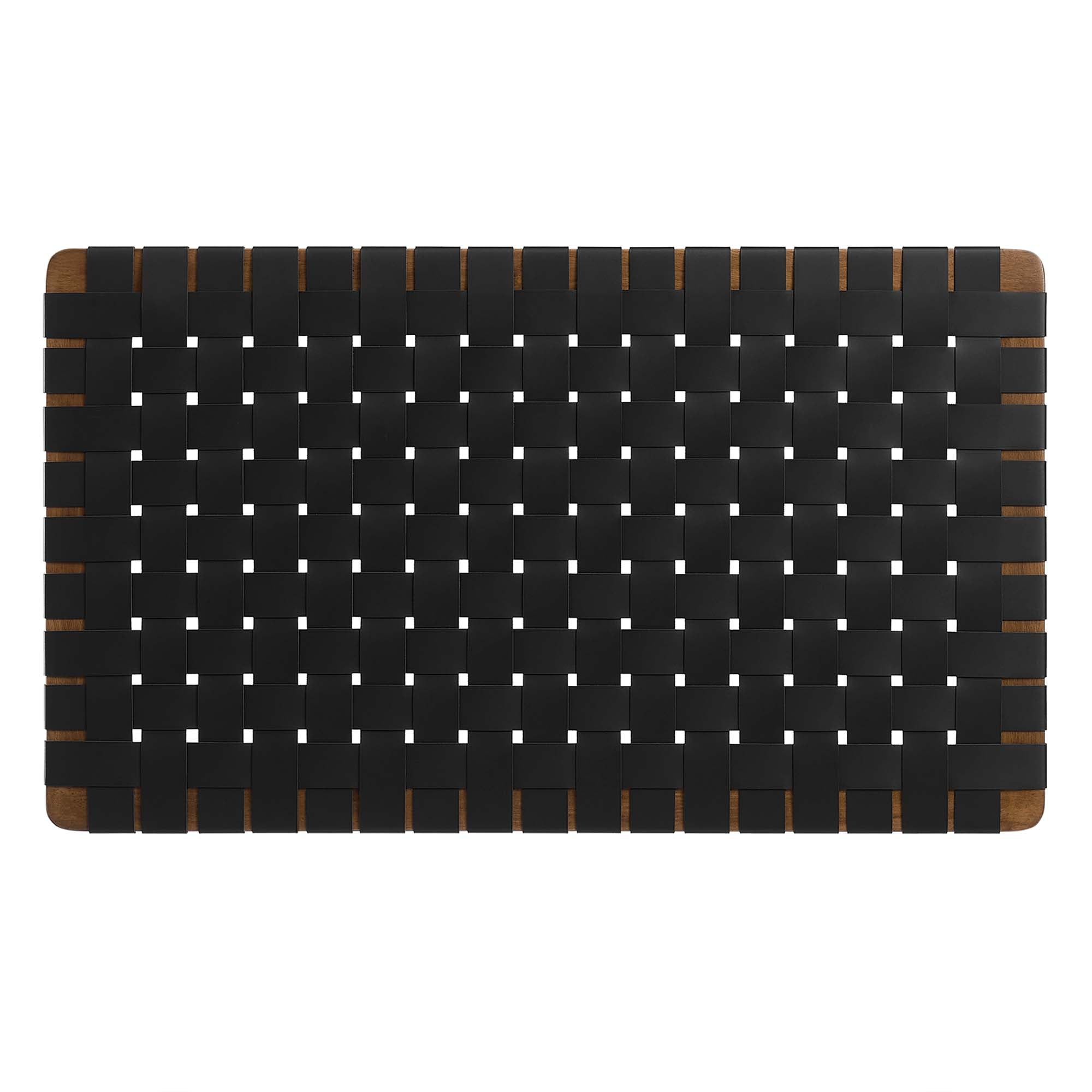 Sparta Weave Wall-Mount Vegan Leather Twin Headboard - Walnut Black