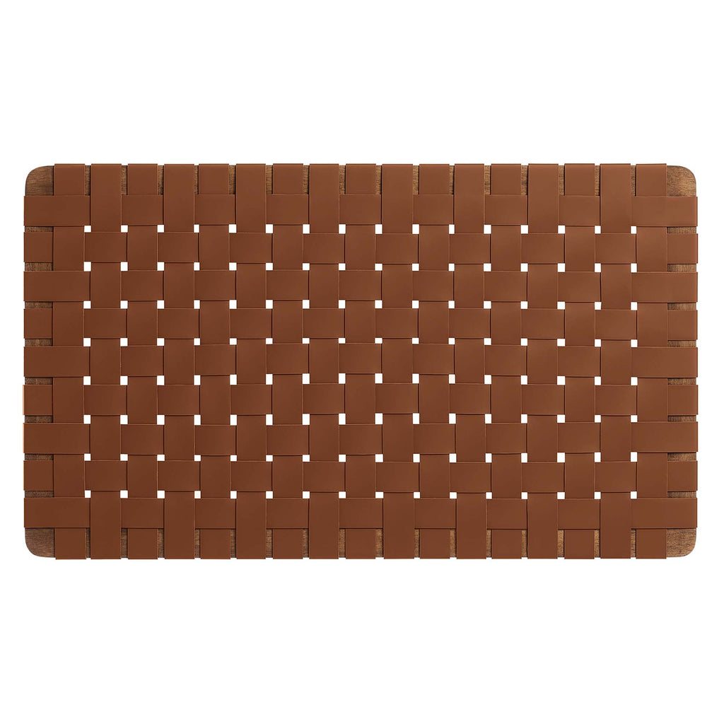 Sparta Weave Wall-Mount Vegan Leather Twin Headboard - Walnut Brown