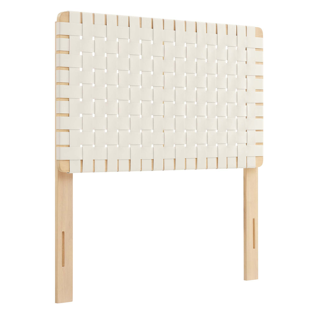 Sparta Weave Vegan Leather Twin Headboard - Natural Beige