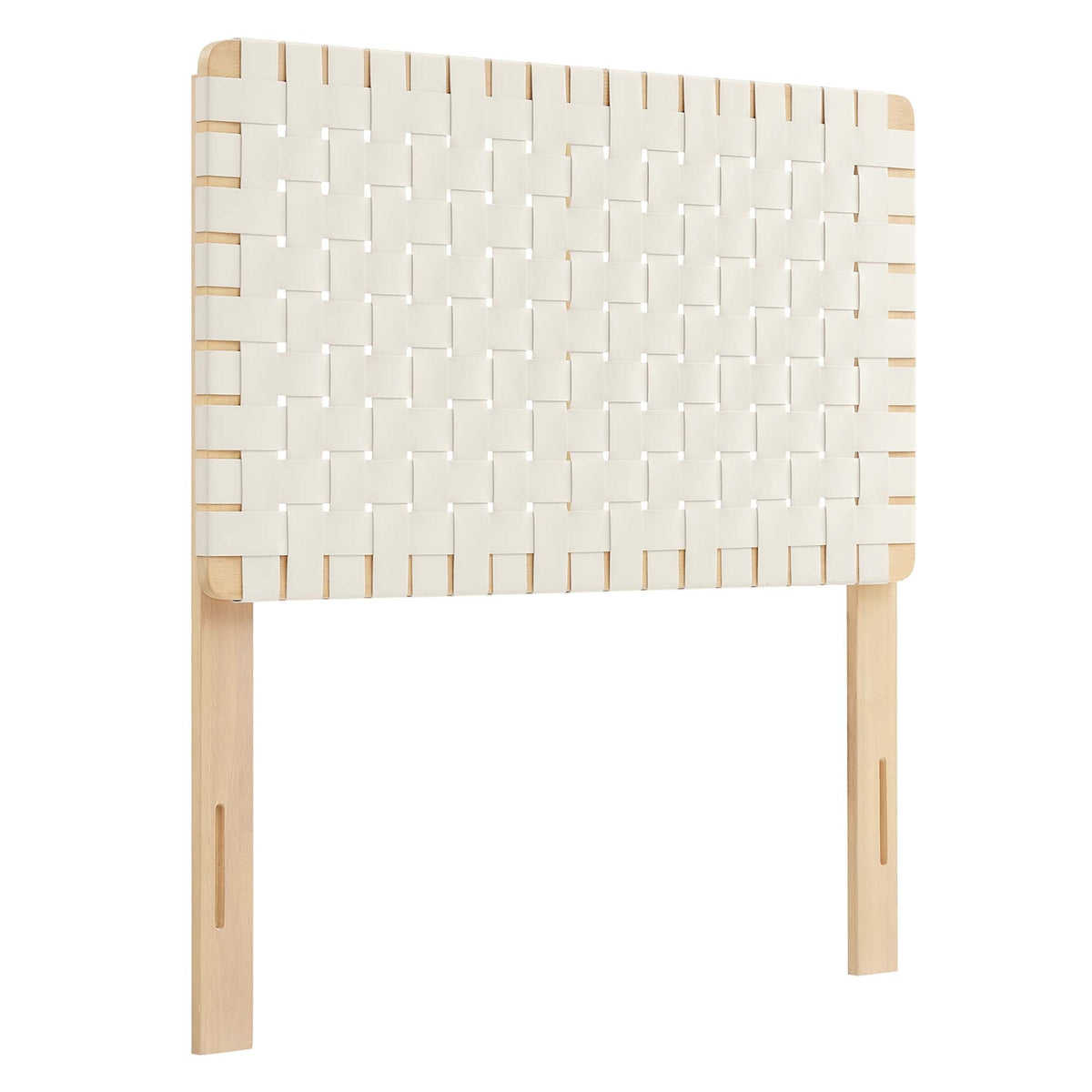 Sparta Weave Vegan Leather Headboard - Natural Beige — Natural Beige Twin
