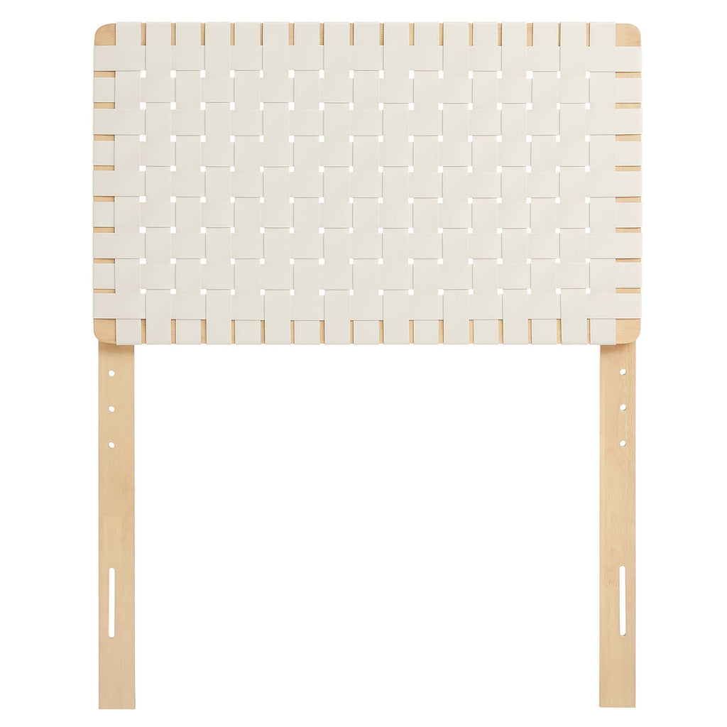 Sparta Weave Vegan Leather Twin Headboard - Natural Beige