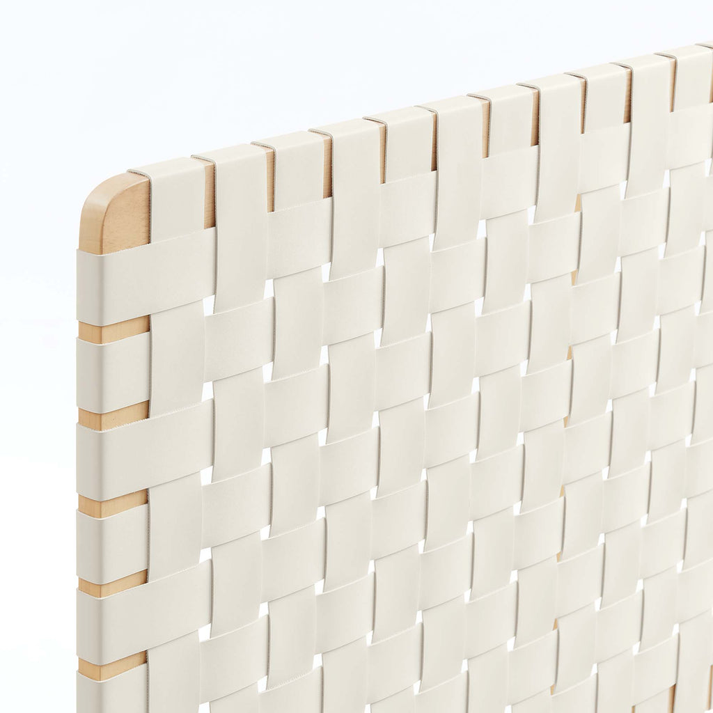 Sparta Weave Vegan Leather Twin Headboard - Natural Beige