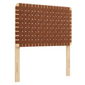 Sparta Weave Vegan Leather Twin Headboard - Natural Brown