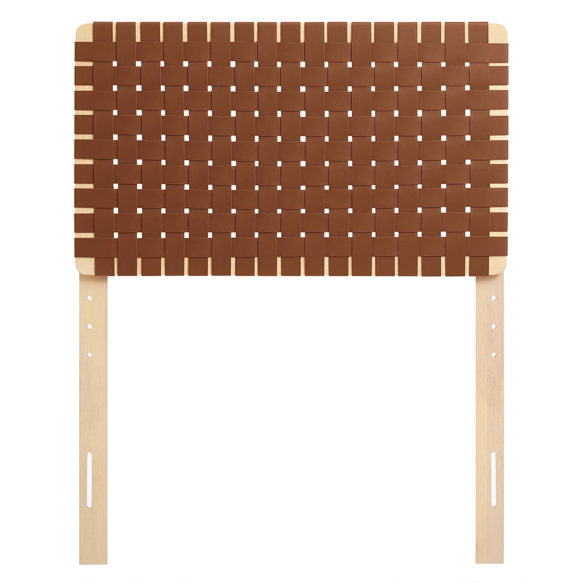 Sparta Weave Vegan Leather Twin Headboard - Natural Brown