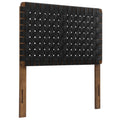 Sparta Weave Vegan Leather Twin Headboard - Walnut Black