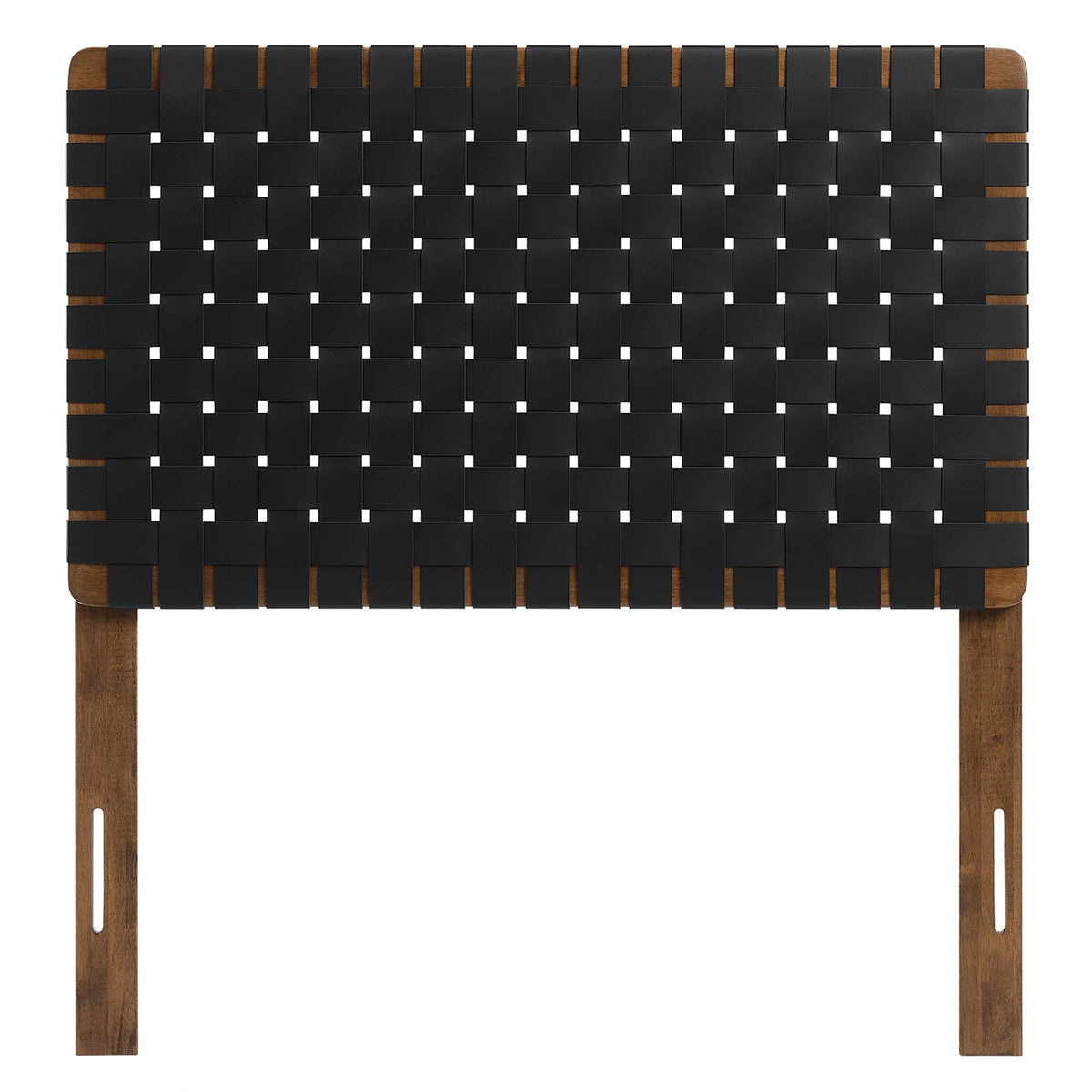 Sparta Weave Vegan Leather Twin Headboard - Walnut Black