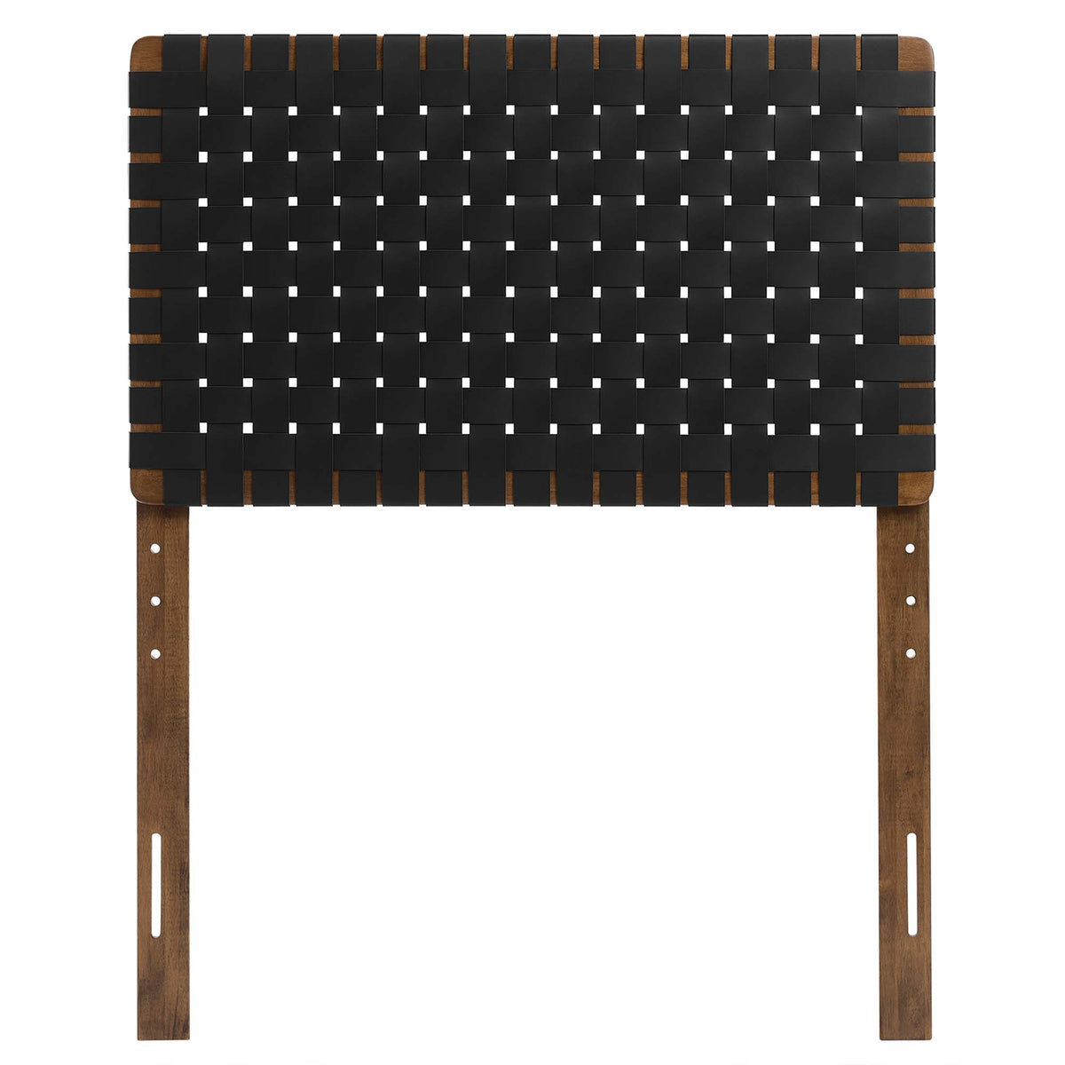 Sparta Weave Vegan Leather Twin Headboard - Walnut Black