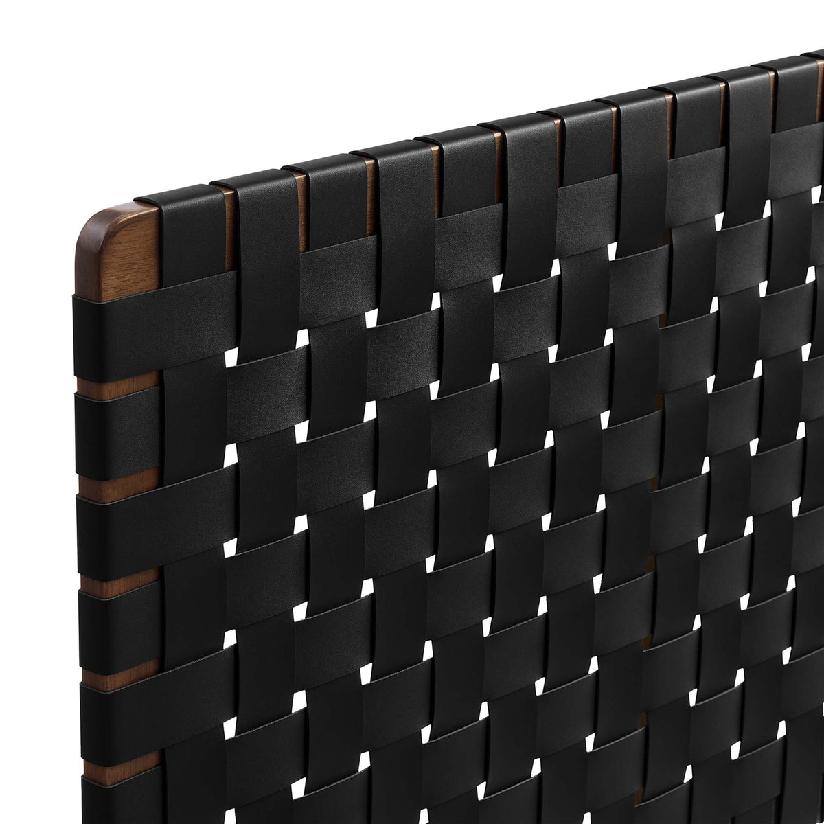Sparta Weave Vegan Leather Twin Headboard - Walnut Black