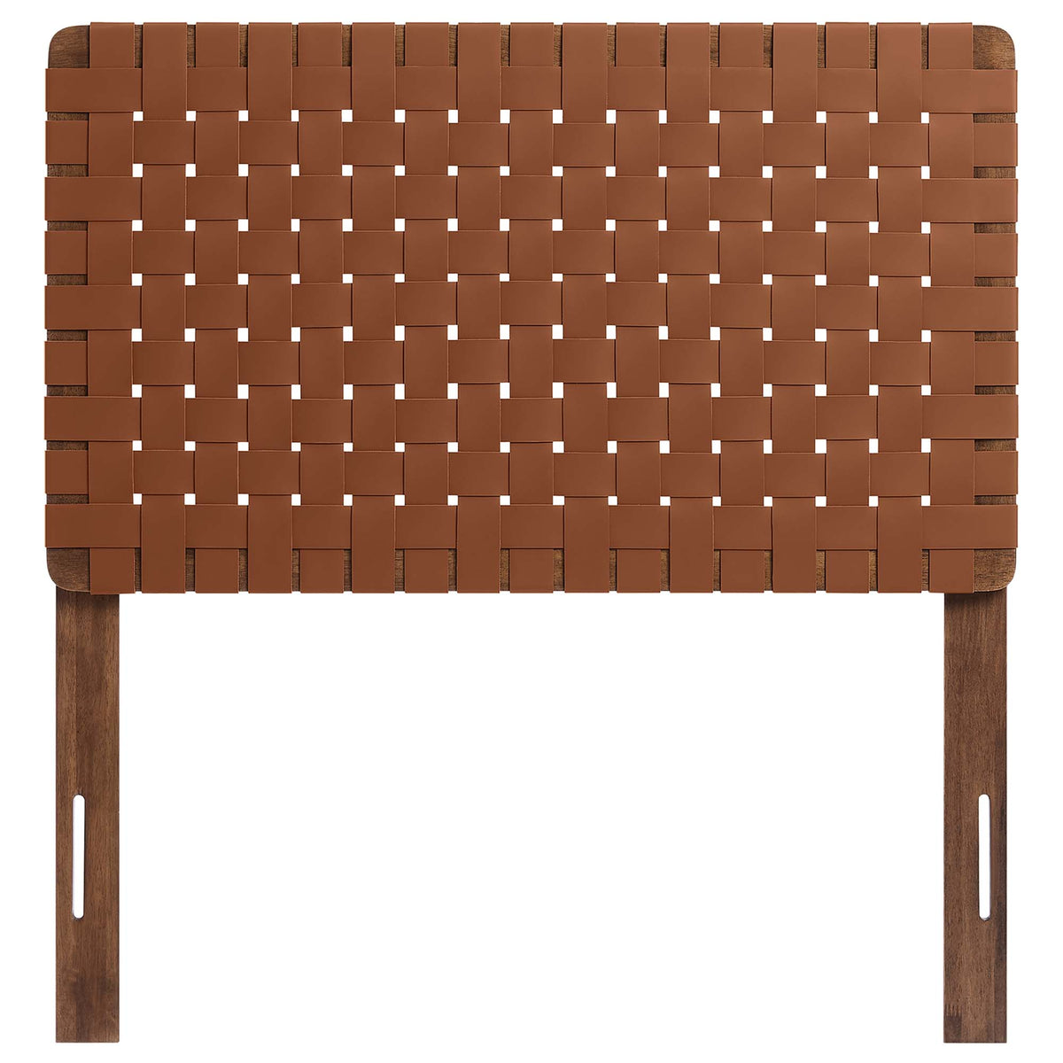 Sparta Weave Vegan Leather Twin Headboard - Walnut Brown