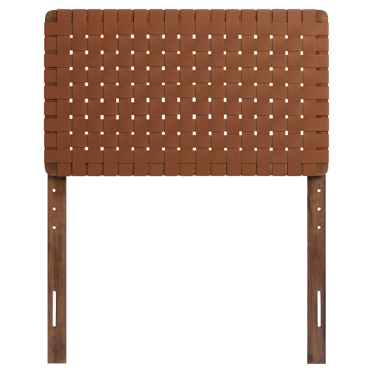 Sparta Weave Vegan Leather Twin Headboard - Walnut Brown