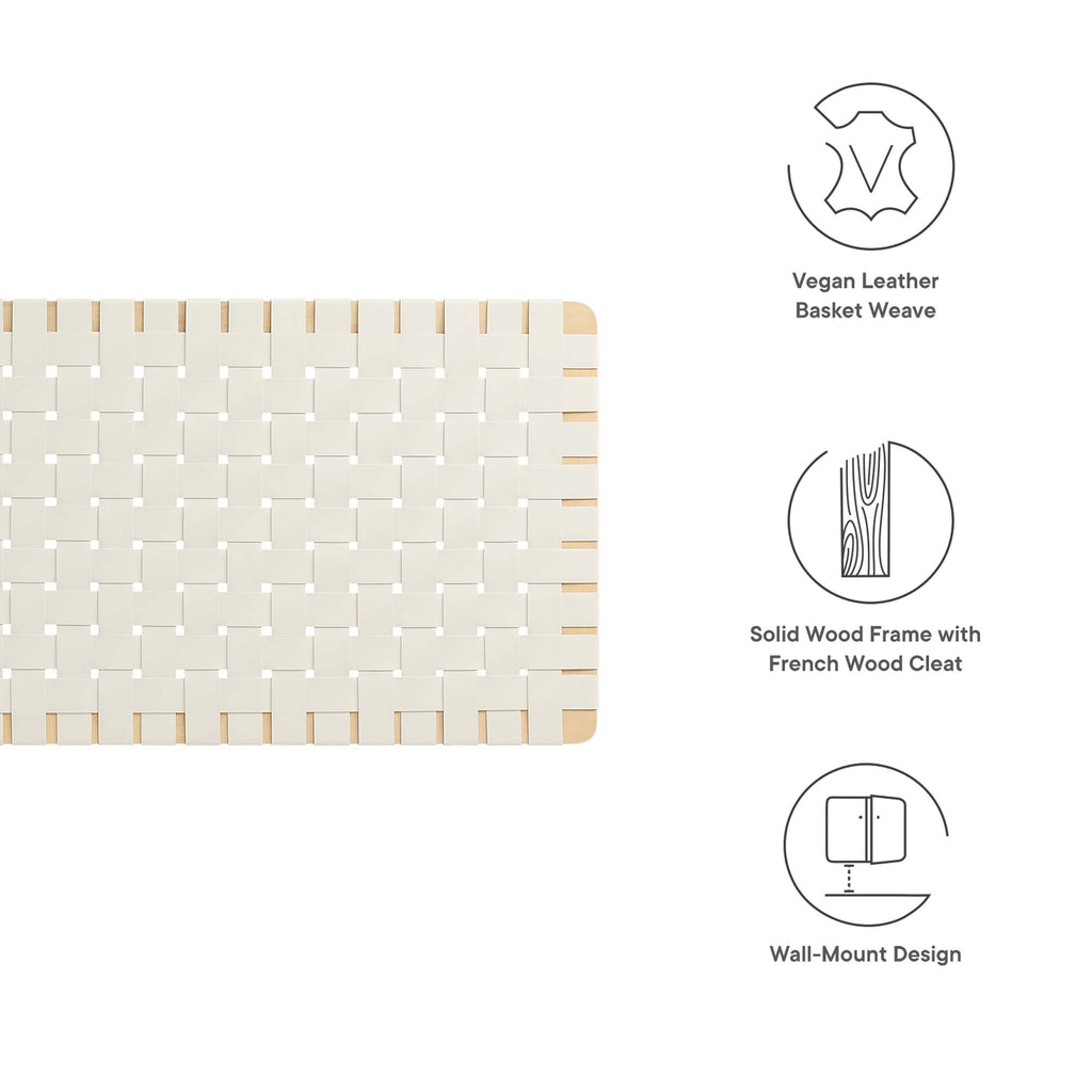 Sparta Weave Vegan Leather Full Headboard - Natural Beige (MOD-7122-NAT-BEI)