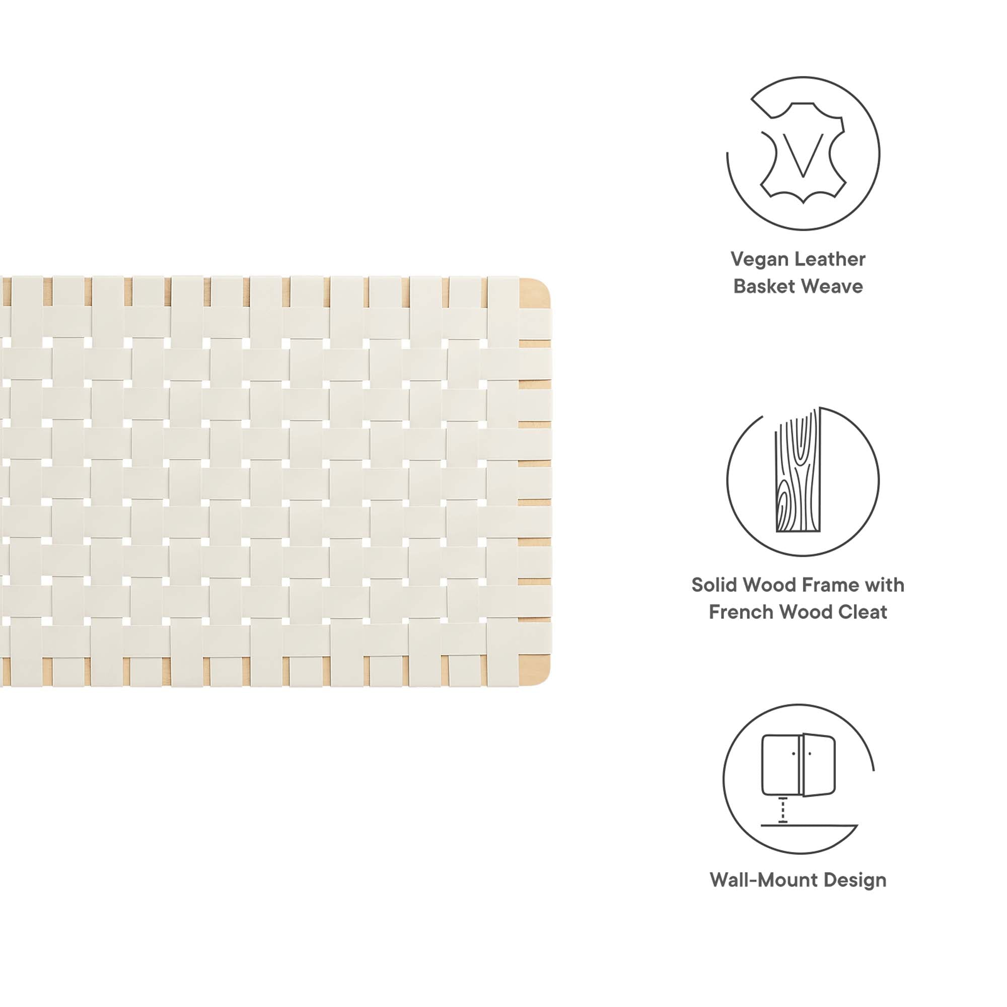 Sparta Weave Vegan Leather Full Headboard - Natural Beige (MOD-7122-NAT-BEI)