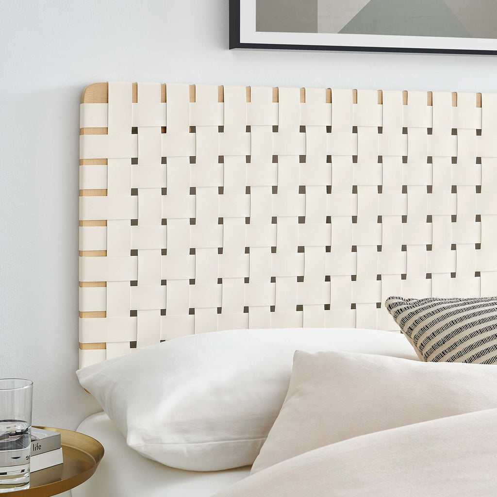 Sparta Weave Vegan Leather Full Headboard - Natural Beige (MOD-7122-NAT-BEI)