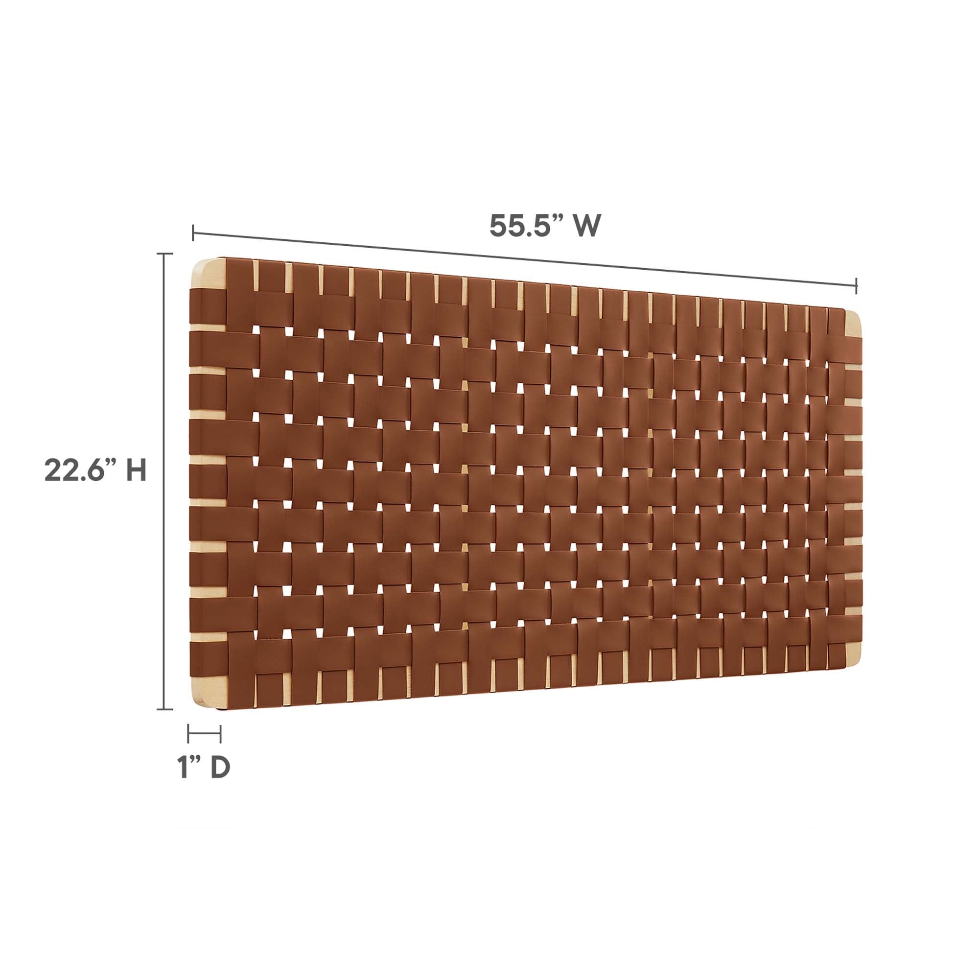 Sparta Weave Vegan Leather Full Headboard - Natural Brown (MOD-7122-NAT-BRN)