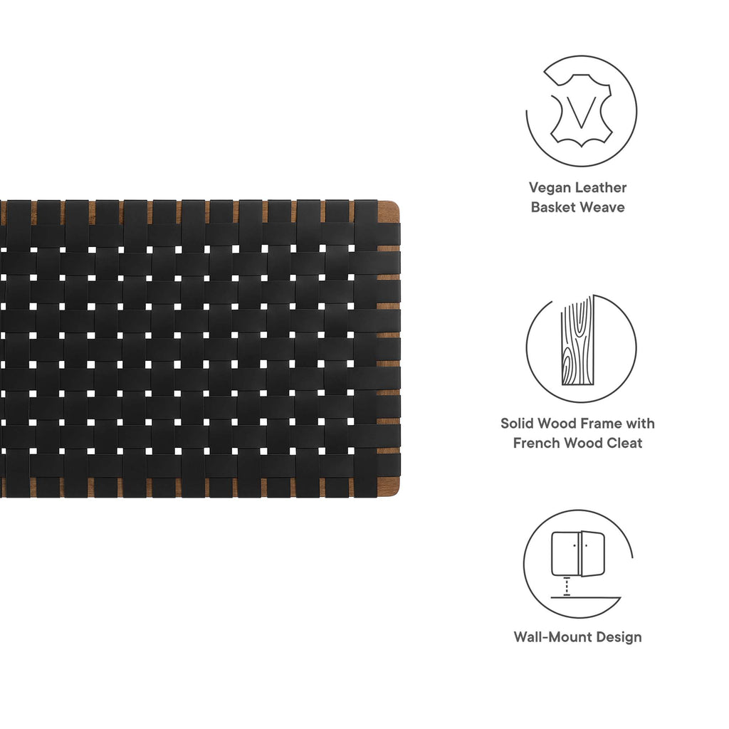 Sparta Weave Vegan Leather Full Headboard - Walnut Black (MOD-7122-WAL-BLK)