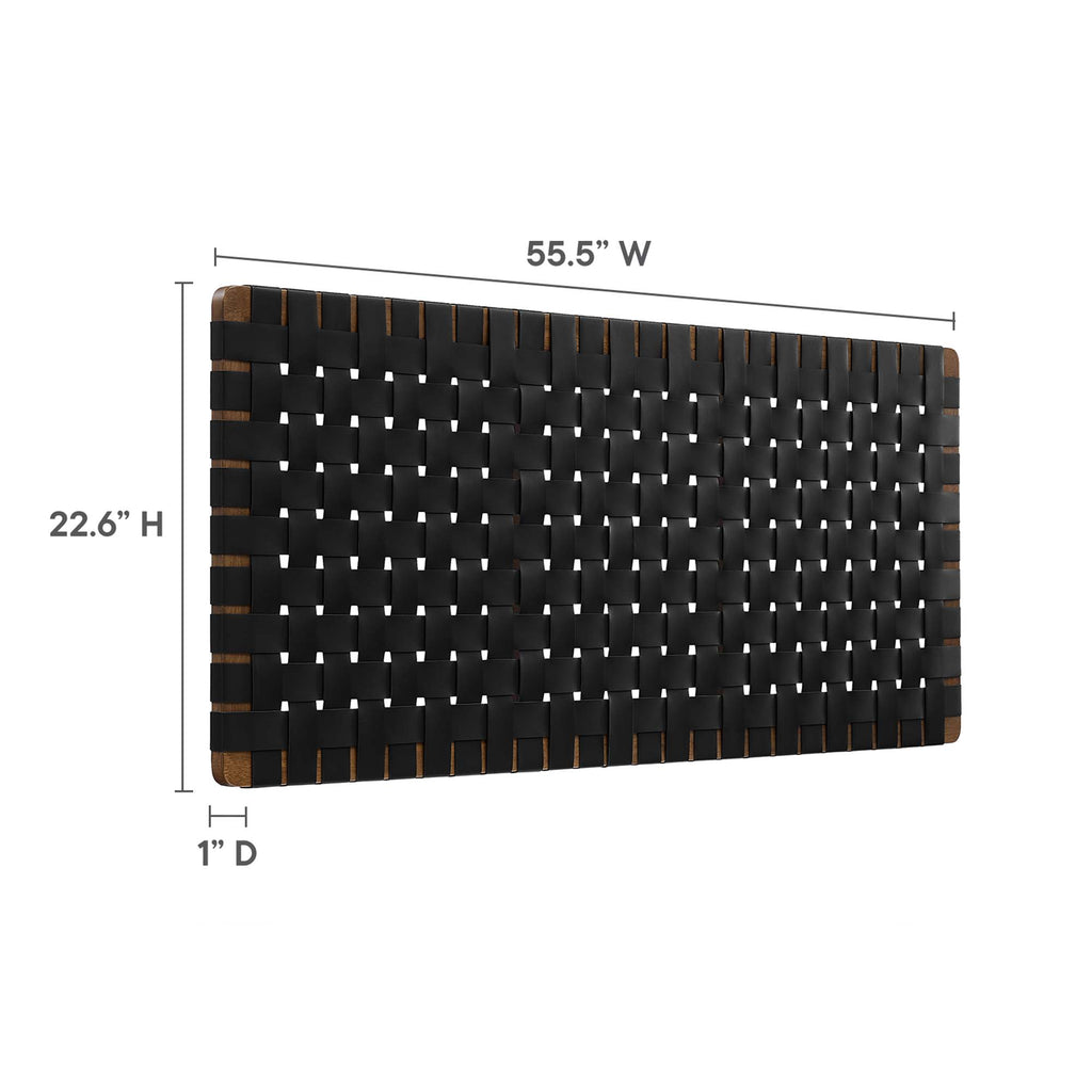 Sparta Weave Vegan Leather Full Headboard - Walnut Black (MOD-7122-WAL-BLK)