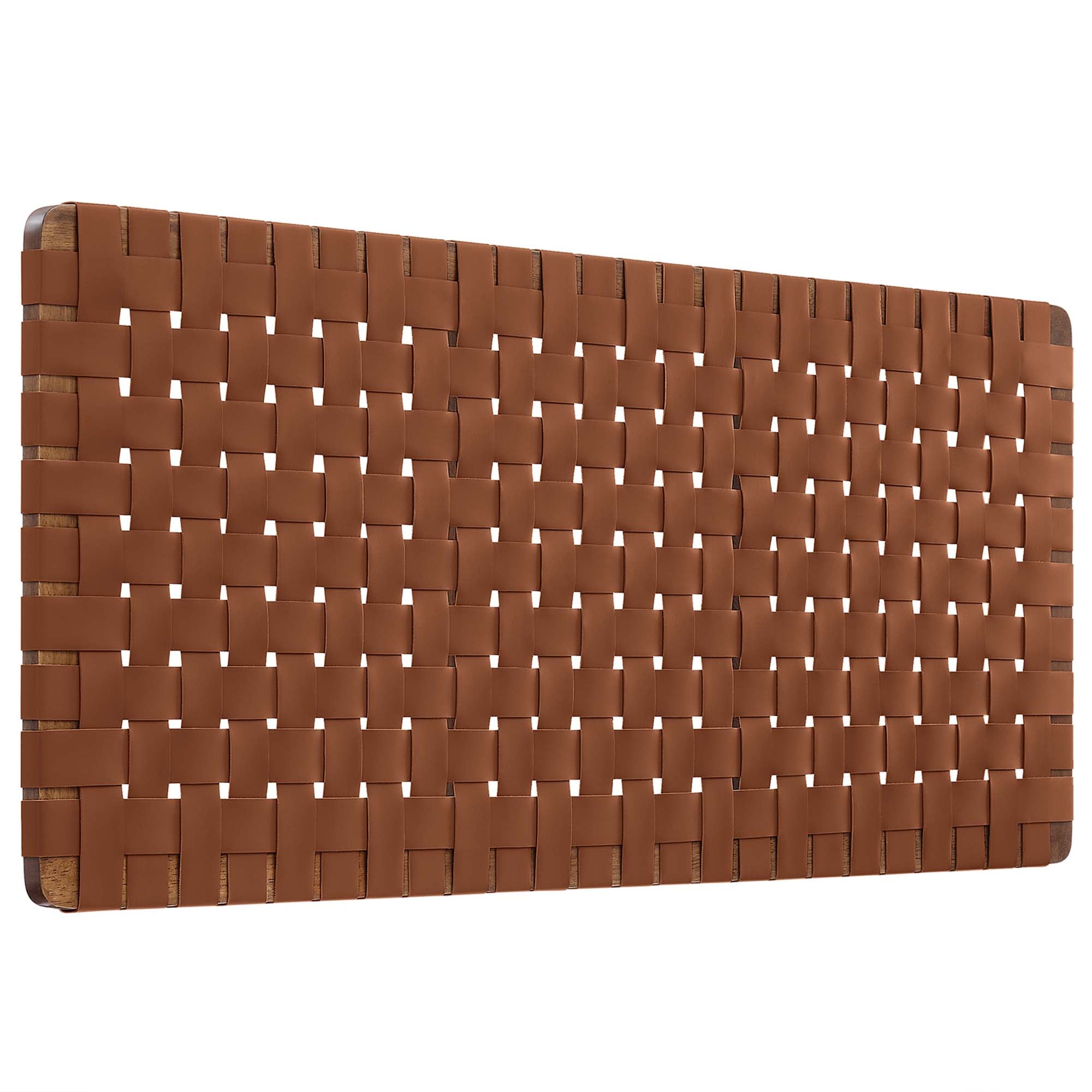Sparta Weave Vegan Leather Full Headboard - Walnut Brown (MOD-7122-WAL-BRN)