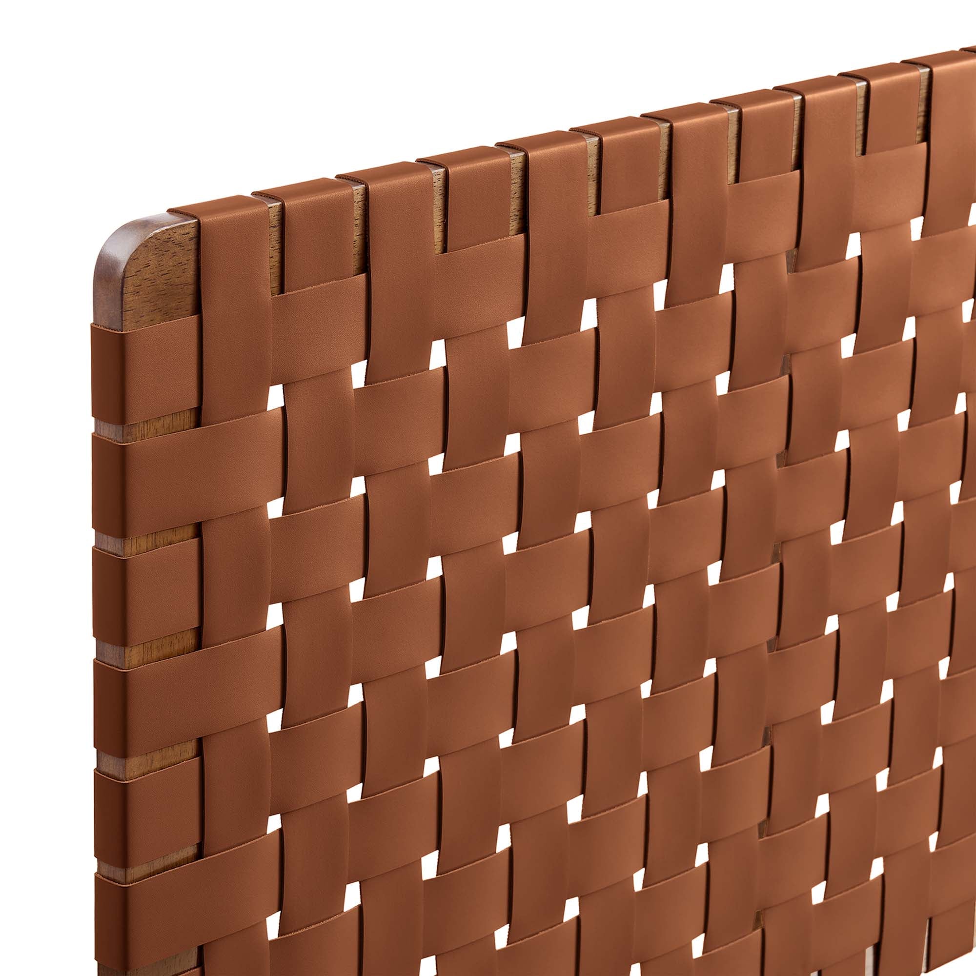 Sparta Weave Vegan Leather Full Headboard - Walnut Brown (MOD-7122-WAL-BRN)