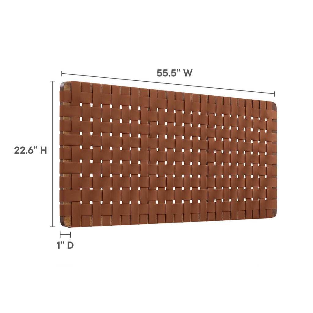 Sparta Weave Vegan Leather Full Headboard - Walnut Brown (MOD-7122-WAL-BRN)