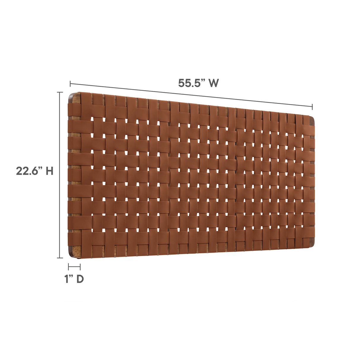 Sparta Weave Vegan Leather Full Headboard - Walnut Brown (MOD-7122-WAL-BRN)