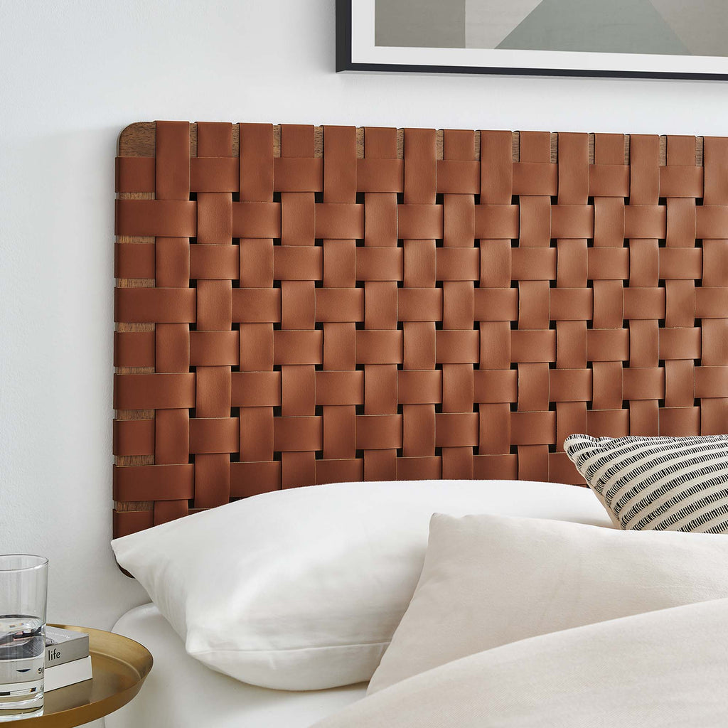 Sparta Weave Vegan Leather Full Headboard - Walnut Brown (MOD-7122-WAL-BRN)