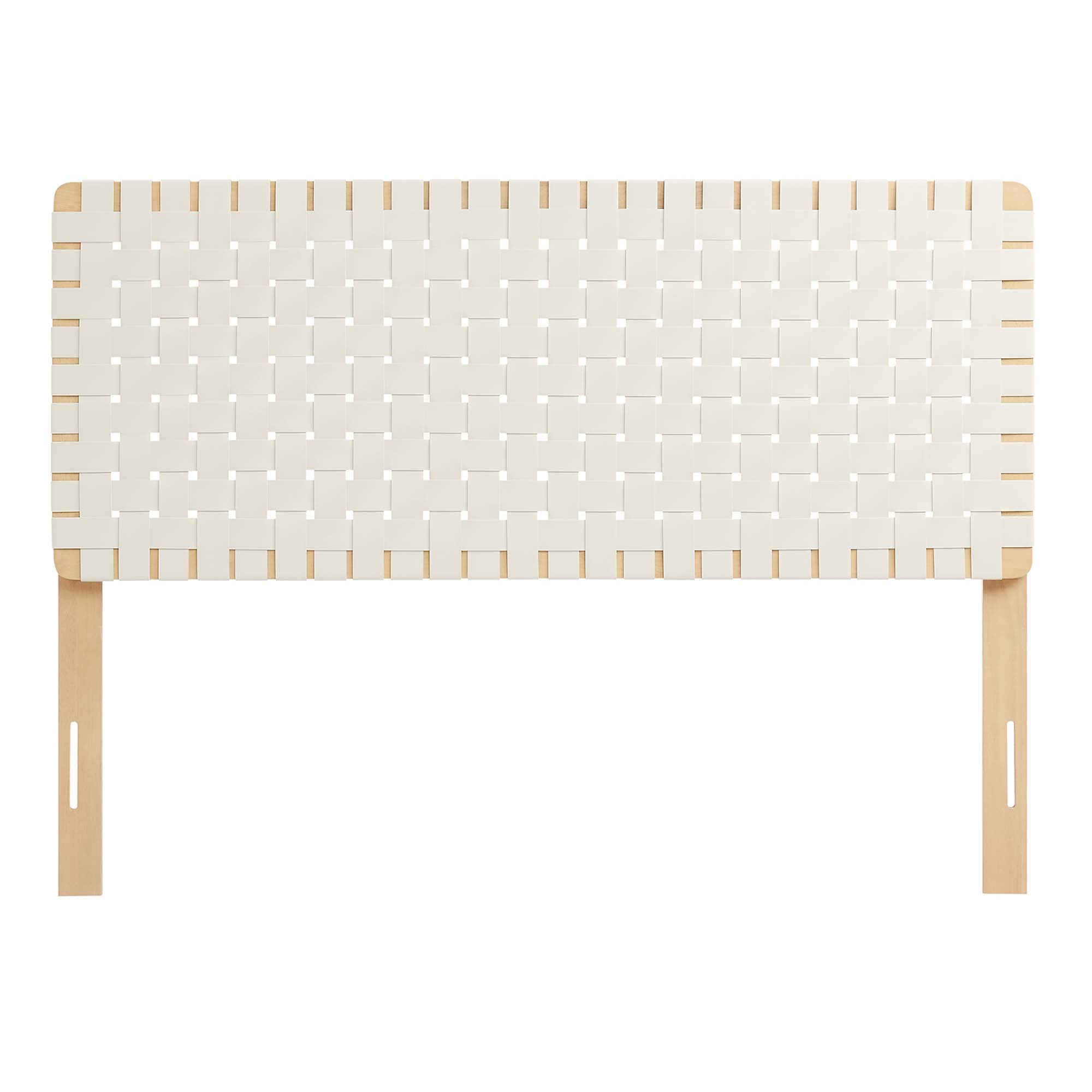 Sparta Weave Vegan Leather Full Headboard - Natural Beige (MOD-7123-NAT-BEI)