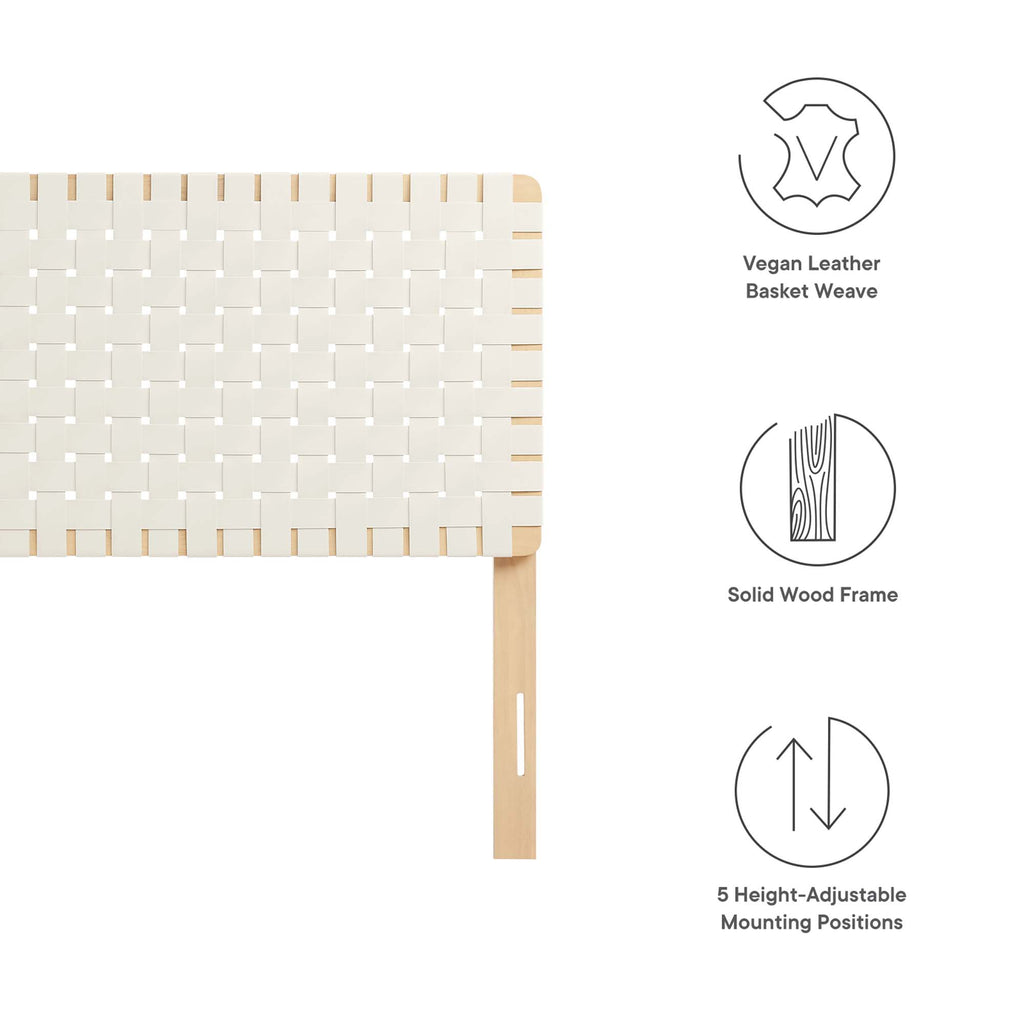 Sparta Weave Vegan Leather Full Headboard - Natural Beige (MOD-7123-NAT-BEI)