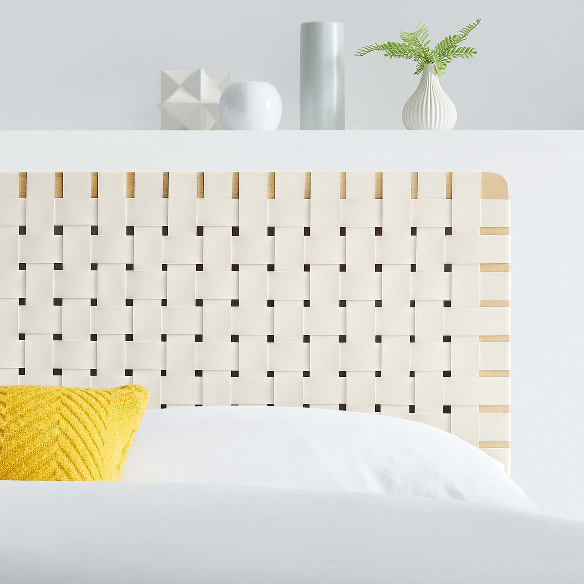 Sparta Weave Vegan Leather Full Headboard - Natural Beige (MOD-7123-NAT-BEI)
