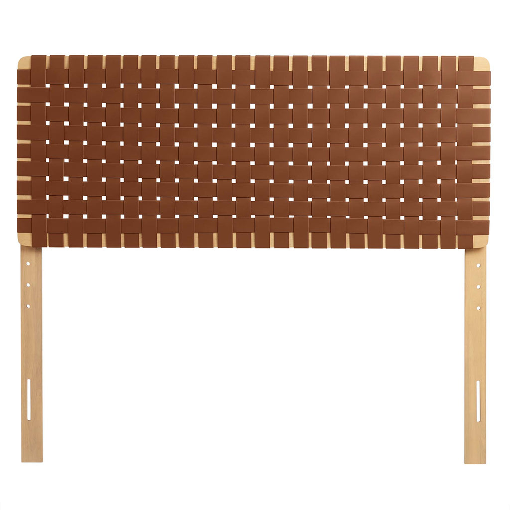 Sparta Weave Vegan Leather Full Headboard - Natural Brown (MOD-7123-NAT-BRN)