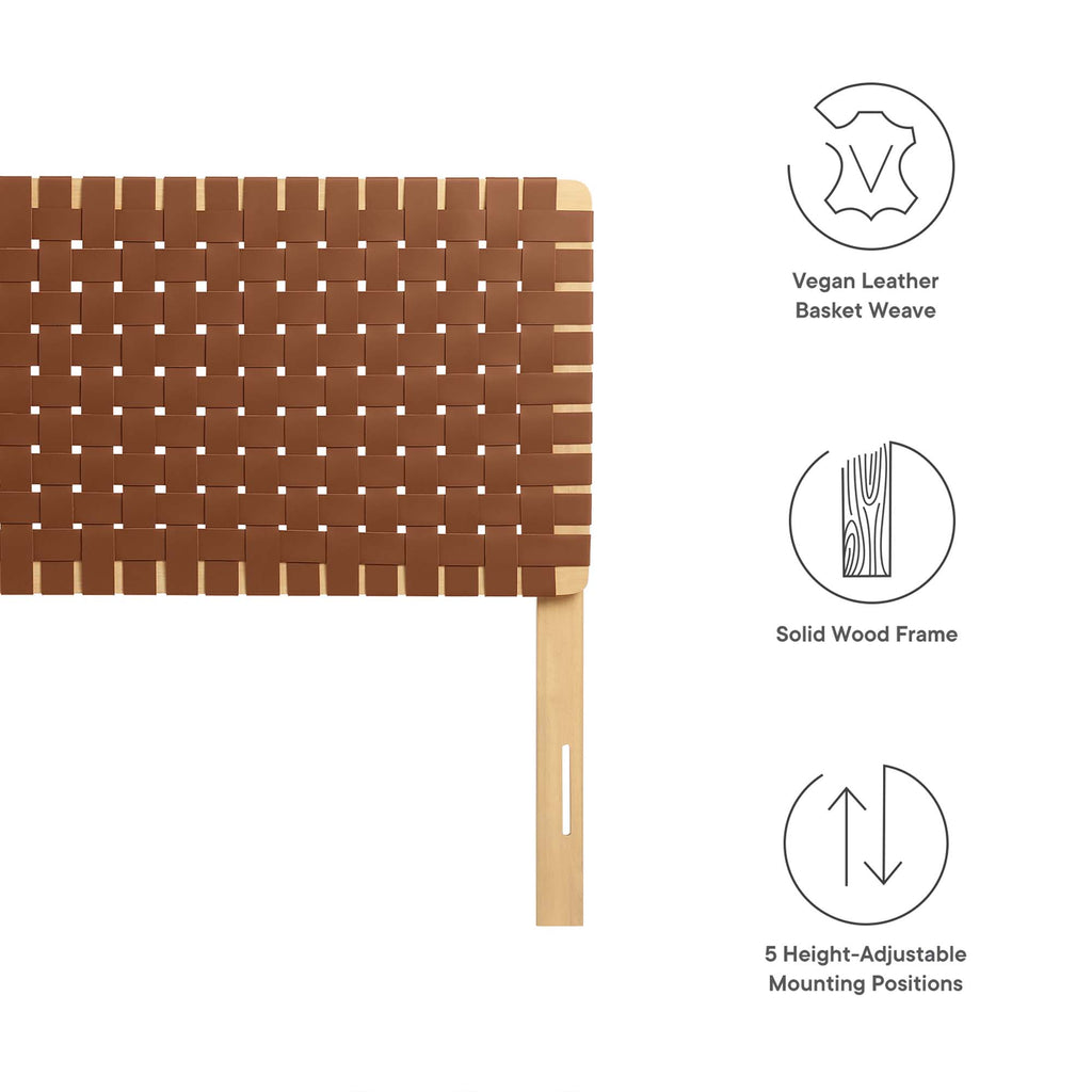 Sparta Weave Vegan Leather Full Headboard - Natural Brown (MOD-7123-NAT-BRN)