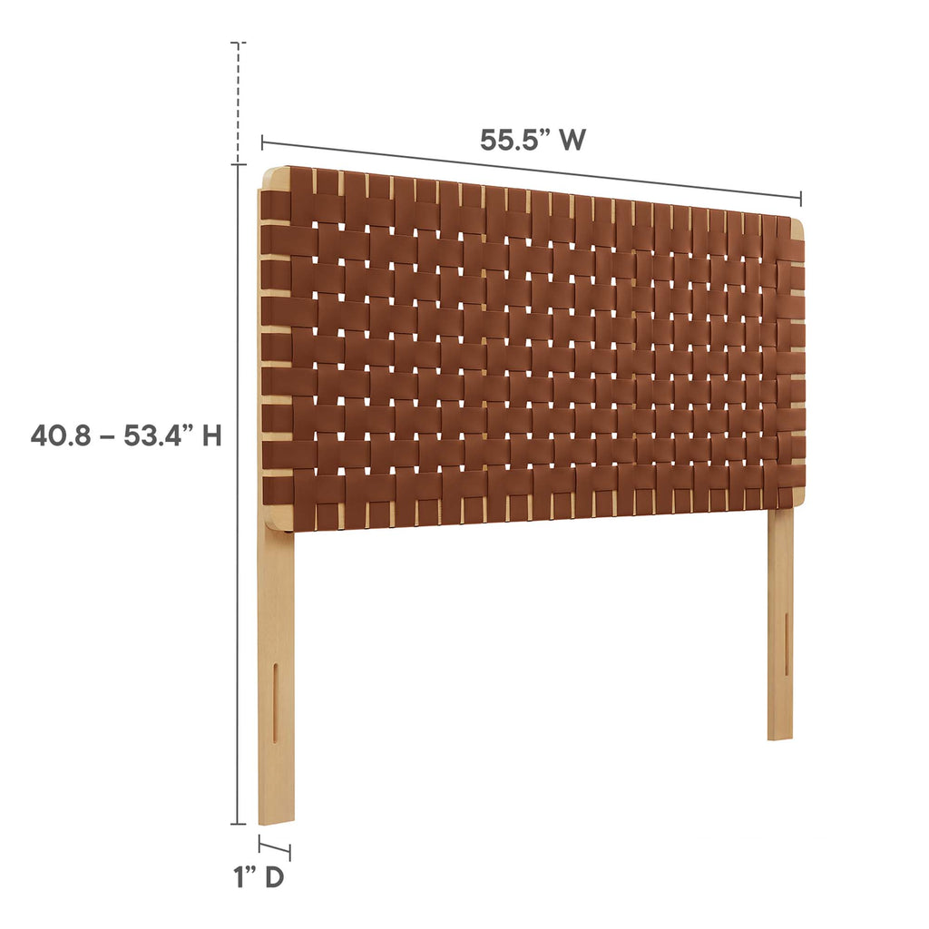 Sparta Weave Vegan Leather Full Headboard - Natural Brown (MOD-7123-NAT-BRN)