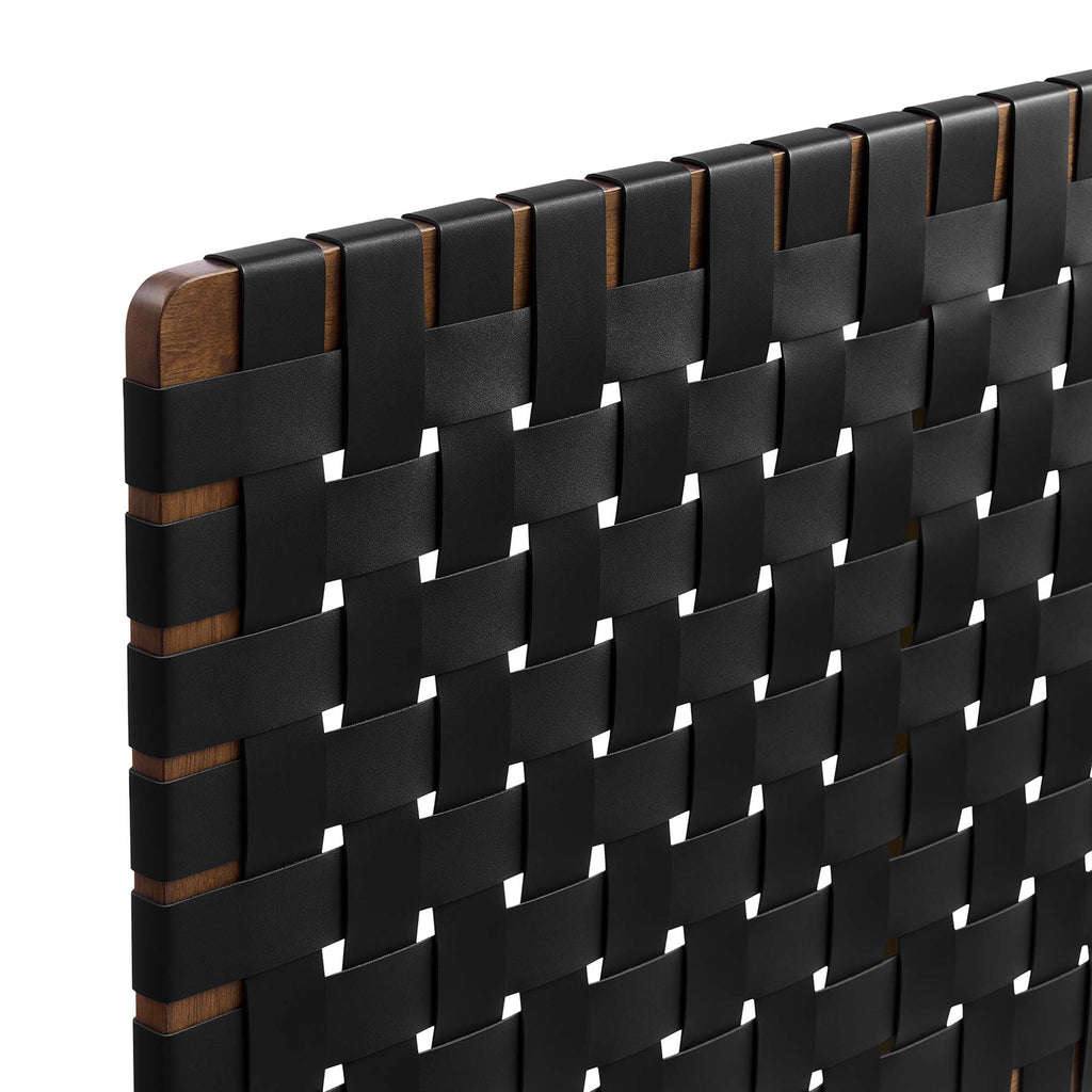 Sparta Weave Vegan Leather Full Headboard - Walnut Black (MOD-7123-WAL-BLK)